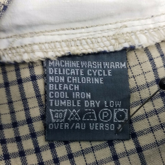 Vintage 90's Liz Claiborne LizWear Blue Khaki Plaid Wrap Skorts Womens 14 - Picture 11 of 12